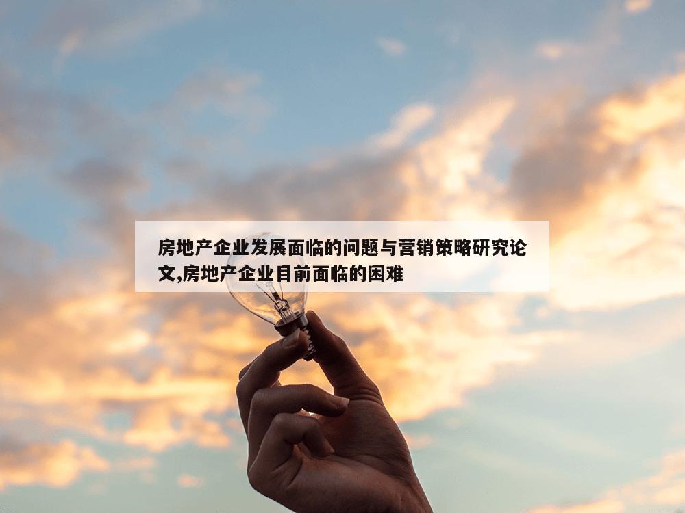 房地产企业发展面临的问题与营销策略研究论文,房地产企业目前面临的困难