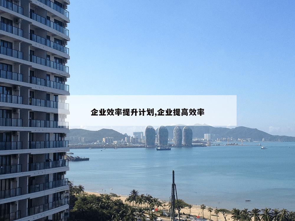 企业效率提升计划,企业提高效率